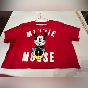 DISNEY “MINNIE MOUSE” CROP TOP SHIRT. RED. GIRLS SIZE XL (15-17)